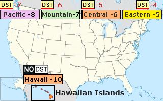 Pacific Daylight Time to Hawaii Standard Time .
